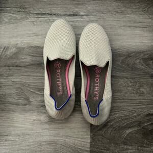 Rothy’s The Loafer in Sand Beige with Blue Trim — Size 6 guc